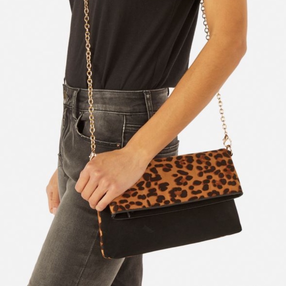 Leopard Foldover Clutch